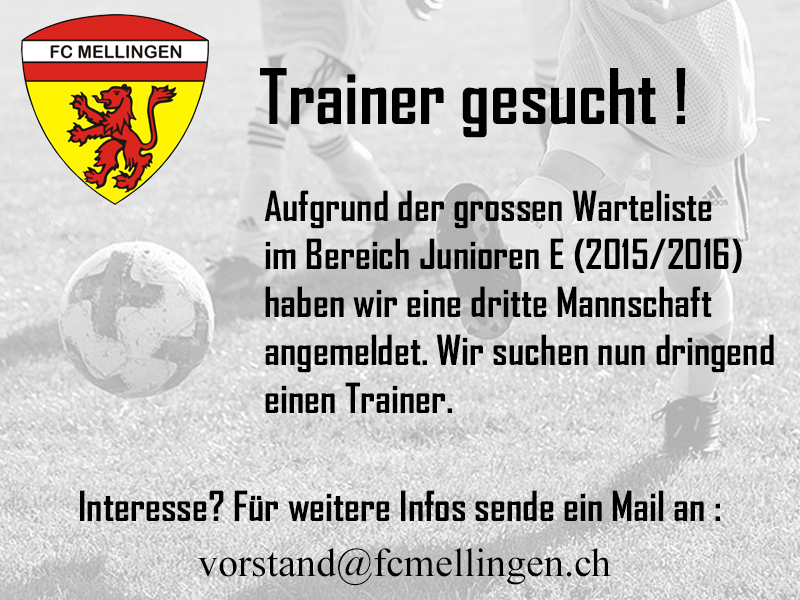 Junioren Ec Trainer gesucht