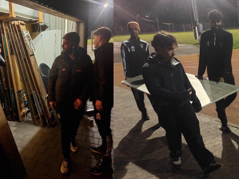 1. Mannschaft: Aufräumaktion alte Garderobe