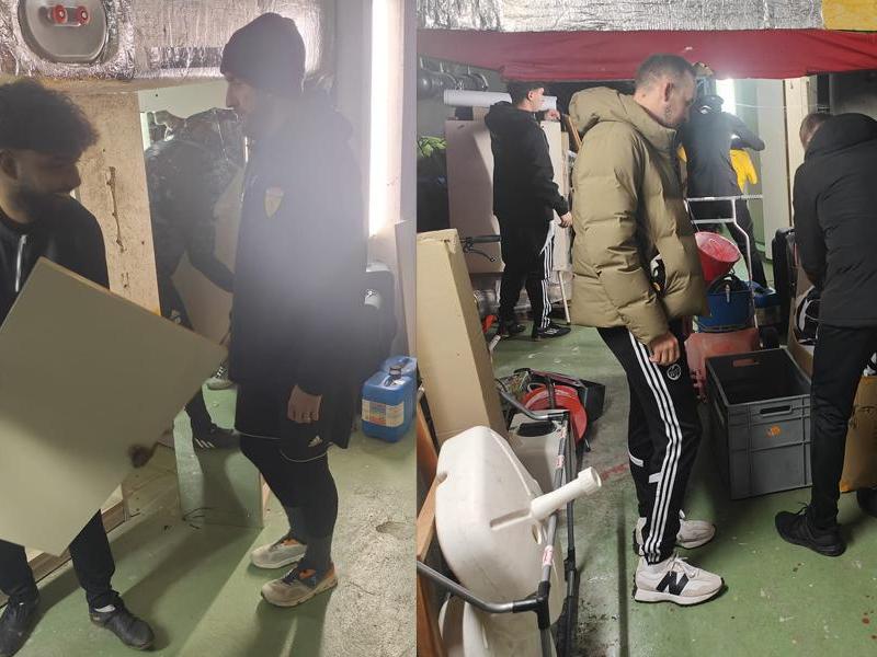 1. Mannschaft: Aufräumaktion alte Garderobe